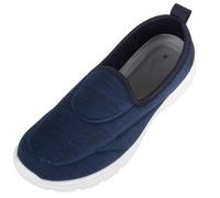 ABSOLUTE FOOTWEAR Womens Easy Slip On Lightweight Trainer Pump, Memory Foam Insock, Navy, UK 4