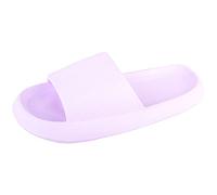 ABSOLUTE FOOTWEAR Womens Easy Slip On Summer Pool Beach Holiday Open Toe Flip Flop Slider Sandal Mules - Lilac - Medium (UK 5-6)