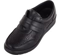 ABSOLUTE FOOTWEAR Womens Light Weight Touch and Close Comfort Fit Casual Work Pump Shoe - Black PU - UK 8 / EU 41