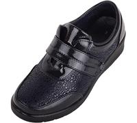 ABSOLUTE FOOTWEAR Womens Light Weight Touch and Close Comfort Fit Casual Work Pump Shoe - Navy Patent - UK4 / EU 37