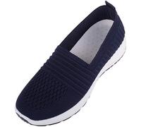 ABSOLUTE FOOTWEAR Womens Lightweight Knitted Style Dynamic Trainers Pumps, Navy, UK 5 / EU 38