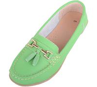 ABSOLUTE FOOTWEAR Womens Slip On Casual Leather Loafer/Deck/Boat Shoes/Sandals - Apple - UK 8