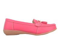 Womens Slip On Casual Leather Loafer/Deck/Boat Shoes/Sandals ABSOLUTE FOOTWEAR Cerise 8