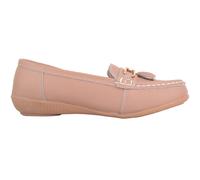 Womens Slip On Casual Leather Loafer/Deck/Boat Shoes/Sandals ABSOLUTE FOOTWEAR Light Tan 6