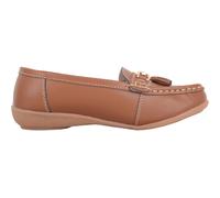 ABSOLUTE FOOTWEAR Women's Slip On Casual Leather Loafer / Deck / Boat Shoes / Sandals in Tan | Size: 7 ABSOLUTE FOOTWEAR Tan 7