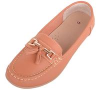 ABSOLUTE FOOTWEAR Womens Slip On Casual Leather Loafer/Deck/Boat Shoes/Sandals - Sunset - UK 4