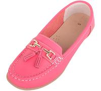 ABSOLUTE FOOTWEAR Womens Slip On Leather Loafer/Deck/Boat Shoes, Watermelon, UK 4