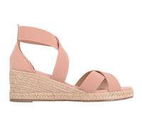ABSOLUTE FOOTWEAR Women's Womens Rope Mid Wedge Elasticated Cross Strap Sandal in Pink | Size: 9 ABSOLUTE FOOTWEAR Pink 9