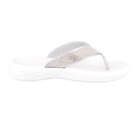 Womens Slip On Flexible Summer Diamante Holiday Beach Flip Flops ABSOLUTE FOOTWEAR White 5