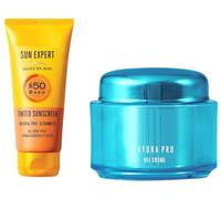 Absolute Hydra Pro Gel Day Crème, 50G & Sun Expert Tinted Cream Sunscreen 50 Spf for Dry Skin, 100Ml