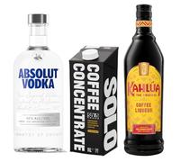 Absolute Vodka, Kahlúa Coffee Liqueur & Solo Coffee Concentrate- Espresso Martini Cocktail Bundle