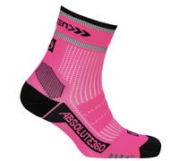Absolute360 Be Seen Performance Running Socks | Quarter - Neon Pink / M
