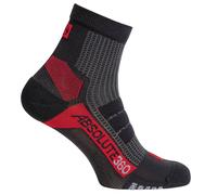 Absolute360 Performance Running Socks Quarter - Black/Red / M