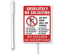 Absolutely No Soliciting Do Not Ring Bell No Excuses No Exceptions Sign With Stakes Outdoor Lawn Yard Signs 8 x 12 inch