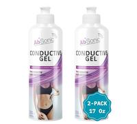 Absonic - Conductive Gel for Cavitation, Microcurrent, Radiofrequency, TENS, EMS, Muscle Stimulation, NuFace, Facial Devices, Body Sculpting & Skin Rejuvenation - 2x8.5 oz - Paraben-free