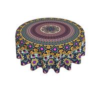 ABSOP Bohemian Round Tablecloth 60 Inch Table Cloth Mandala,Waterproof Modern Fall Boho Tablecloth for Kitchen Table Dining Room Coffee Party Decor Outdoor Patio Tablecloth Round,Retro Table Cloths