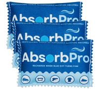Absorb Pro Rechargeable Dehumidifier Bag 3-Pack - 100g Reusable Moisture Absorbers - Silica Gel Packets for Bins, Totes, Gun Safe, Food Storage, Clothes, Cars, and Boats