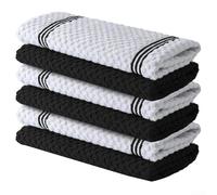 Absorbent and Soft Cotton Kitchen Towels with Terry Cloth Design for Efficient Drying and Spill Control in Home Kitchen (black stripe)