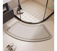 Absorbent Bath Mat - Diatomite Stone Quick Dry Non-Slip Shower Mat for Inside Shower, Easy to Clean, Curved Design, Ideal for Corner Showers