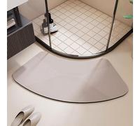 Absorbent Bath Mat - Diatomite Stone Quick Dry Non-Slip Shower Mat for Inside Shower, Easy to Clean, Curved Design, Ideal for Corner Showers