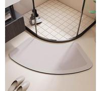 Absorbent Bath Mat - Diatomite Stone Quick Dry Non-Slip Shower Mat for Inside Shower, Easy to Clean, Curved Design, Ideal for Corner Showers