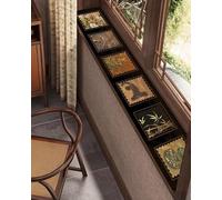 Absorbent Black Window Sill Mat Wwith Stamp Pattern, Narrow Windows Cill Cover for Kitchen Cabinet Pet Resting Spot, 10 20 30 40 50 60cm Width(70x50cm/28x20in)
