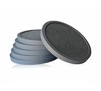 Absorbent Coasters for Drinks - 6Packs, Silicone Coasters with Soft Felt Insert (4.3inch, Gray)