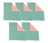 Absorbent Corals 5PCS Dish Rag Wipe Wiping Towel Cloth Kitchen Clean Cleaning Extra Thick Microfiber Cleaning (Mint Green, A)