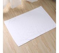 Absorbent Cotton Bath Mats for Shower with Soft Towel Like Texture and Machine Washable Fabric, Double Stitched Edges for Enhanced Durability (White)