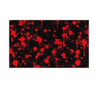 Absorbent Halloween Classic Horror Blood Splatter Black Red Pet Feeding Mat | Pet Feeding Mat Absorbent for Food and Water Bowl No Stains Quick Dry Dispenser Mat Dog Accessories for Messy Drinkers
