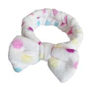 Absorbent Makeup Hairband Bowknot Headband For Women With Soft Plush Lovely Pattern Great For Spas And Pajama Party