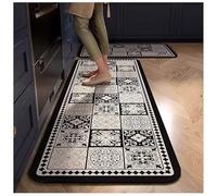 Absorbent Non-Slip Kitchen Mats, Cushioned Anti Fatigue Runner Rugs for Floor, Waterproof Washable Comfort Standing Mat for Kitchen Sink Laundry, Rubber Backing (F,40x60cm)