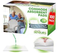 Absorbent Pads for Bedside Toilet Liners - 100 Pads for Portable Toilet Bags and Porta Pots - Disposable - No More Days of The Dirty Work of Bed Pan Commode for Toilet with