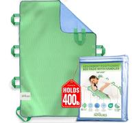 Absorbent Positioning Bed Pads for Elderly with 8 Handles 34"x52"- Washable Waterproof Incontinence Draw Sheets - Reusable Bed Mobility Under Pads for Seniors Disabled & Bedridden Patients-Fast-Drying