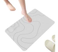 Absorbent Stone Bath Mat | Quick Drying Non-Slip Diatomite Shower Mat, Water Absorbing Toilet Door Washable Entryway Rug for Bathroom Front Indoor