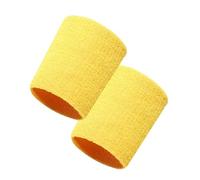 Absorbent Sweat Band 2Pcs Wrist Sweatband Tennis Sport Wristband Volleyball Gym Wrist Brace Support Sweat Band Towel Bracelet Protector 8/10 /15 Cm(Yellow,8X8cm)