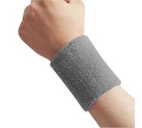 Absorbent Sweat Band Cotton Sweatband Moisture Wicking Athletic Terry Cloth Wristband for Tennis Basketball Running Gym Working Out(Gray)