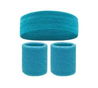Absorbent Sweat Band Sweat Band Headband Wristbands For Men - Head Wrist Sweatband Set - Ideal For Sports Athletics Event Workout Basketball(Deep Blue1)
