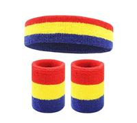 Absorbent Sweat Band Sweat Band Headband Wristbands For Men - Head Wrist Sweatband Set - Ideal For Sports Athletics Event Workout Basketball(Red yellow blue)