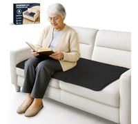Absorbent Waterproof Seat Protector Pads for Incontinence Adults, Washable Bed Pads for Elder Babys Pets, Non-Slip Chair Cover for Sofa Wheelchair Car Seat, 110 * 55cm, Black