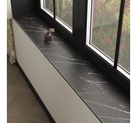 Absorbent Window Sill Mat Marble Stone Texture, Diatomaceous Earth Windowsill Protector Trim-to-fit, Cat Sunbathing Spots/Plant Shelves Cushion(White,240x35cm(94x14in))