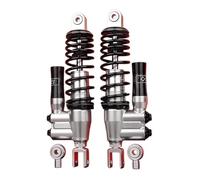 Absorber Universal 305mm-335mm Motorcycle Rear Double Adjust Damping Shock Absorber(335mm Black Silver)