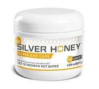 Absorbine Silver Honey Rapid Ear Care Vet Strength Pet Wipes, 50ct, Manuka Honey & MicroSilver BG
