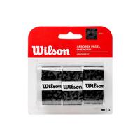 Wilson AbsorbX Padel Overgrip, Ultra-Absorbent For A Dry Grip Feel, For Lasting Play In Sweaty Conditions, 3-Pack, Colour: Black