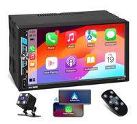 ABSOSO Double Din Stereo Receiver 7" Wireless CarPlay Android Car Touch Screen Bluetooth Backup Camera Type C PD3.0 Fast Charge 4.2CHN 2 Subwoofer Outputs