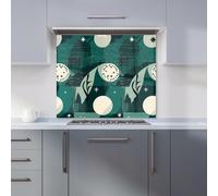 Abstact Green Cream Moon and Stars Kitchen Splashback Warren Reed - Designer Green 700mm x 750mm