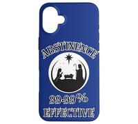 Abstinence 99.99% Effective Baby Jesus Manger Unhinged Humor Case for iPhone 16 Plus