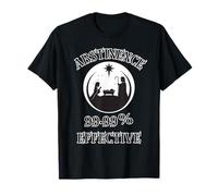 Abstinence 99.99% Effective Baby Jesus Manger Unhinged Humor T-Shirt