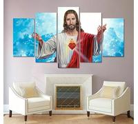 Abstract 5-Piece Wall Picture XXL Canvas Picture Wall Pictures Living Room Home Art Prints Modern Design Poster Wall Decoration 5 Piece Wall Picture Religion of the Virgin Mary Jesus