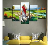 Abstract 5-Piece Wall Picture XXL Canvas Picture Wall Pictures Living Room Home Art Prints Modern Design Poster Wall Decoration 5 Piece Wall Picture Religion of the Virgin Mary Jesus